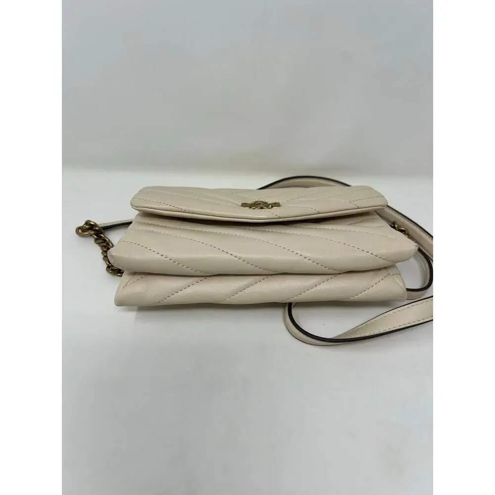 Tory Burch Kira Chain Wallet Cream